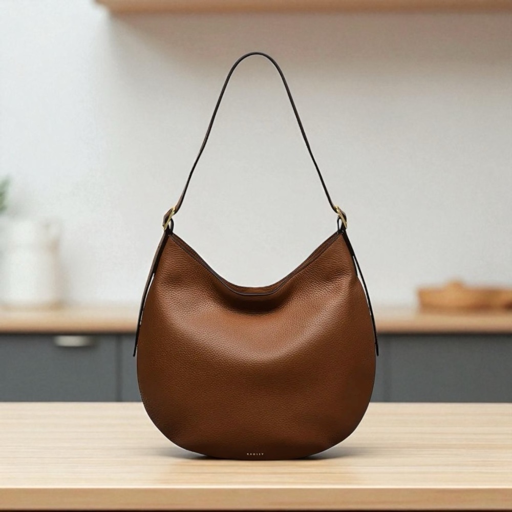 Radley London Kensington Place Twin Gusset Leather Shoulder Bag Medium Brown NWT